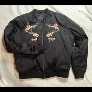 Cherry Blossom embroidered Bomber Jacket